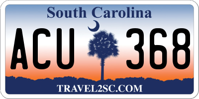 SC license plate ACU368