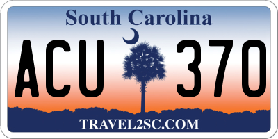 SC license plate ACU370