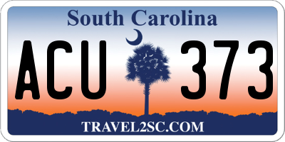 SC license plate ACU373