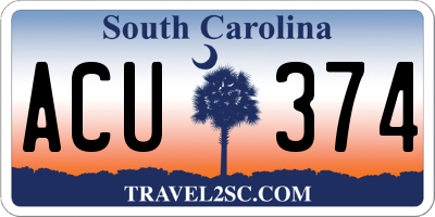 SC license plate ACU374