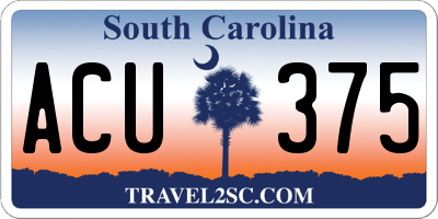 SC license plate ACU375