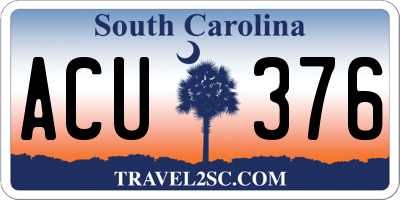 SC license plate ACU376