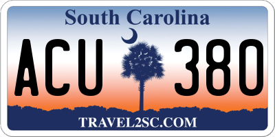 SC license plate ACU380