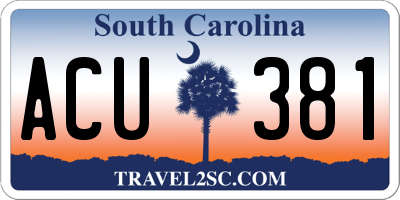 SC license plate ACU381