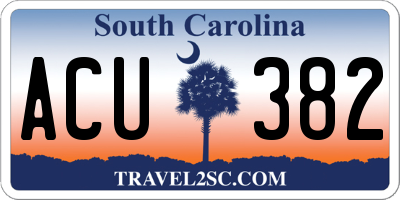 SC license plate ACU382