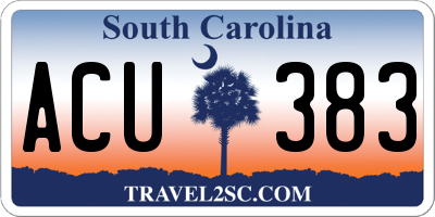SC license plate ACU383