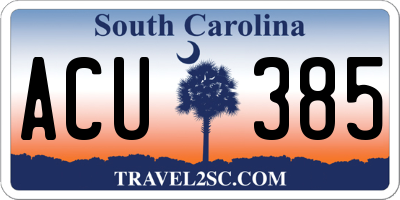 SC license plate ACU385