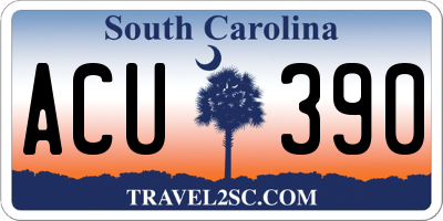 SC license plate ACU390