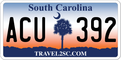 SC license plate ACU392