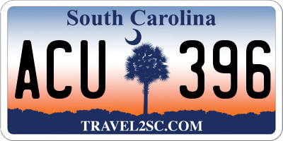 SC license plate ACU396