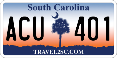 SC license plate ACU401