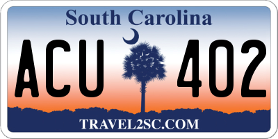 SC license plate ACU402