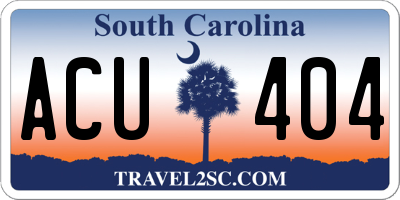 SC license plate ACU404