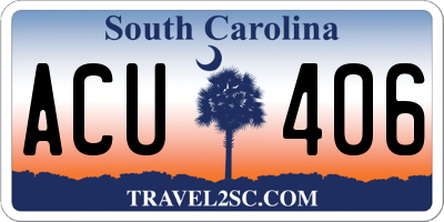 SC license plate ACU406