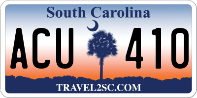 SC license plate ACU410