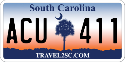 SC license plate ACU411