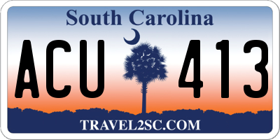 SC license plate ACU413