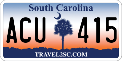 SC license plate ACU415