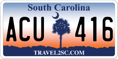 SC license plate ACU416