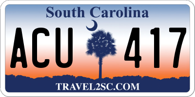 SC license plate ACU417