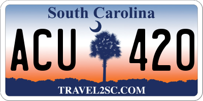 SC license plate ACU420