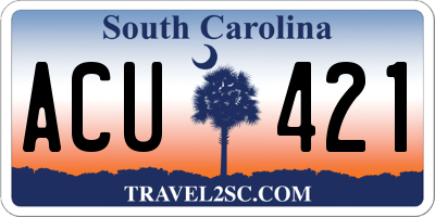 SC license plate ACU421