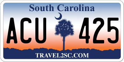 SC license plate ACU425