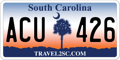 SC license plate ACU426