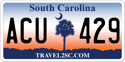 SC license plate ACU429