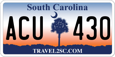 SC license plate ACU430
