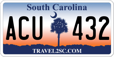 SC license plate ACU432