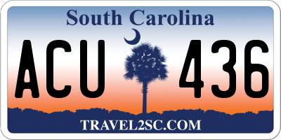 SC license plate ACU436