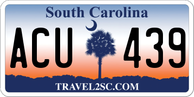 SC license plate ACU439