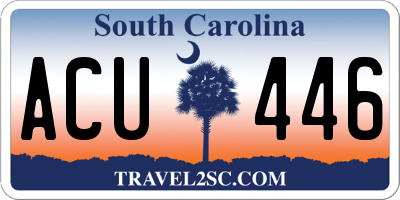 SC license plate ACU446