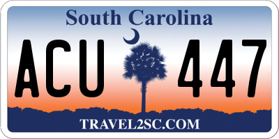 SC license plate ACU447