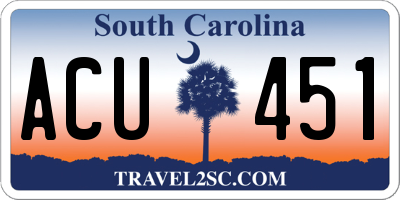 SC license plate ACU451