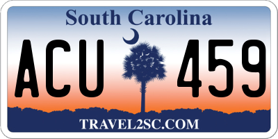 SC license plate ACU459