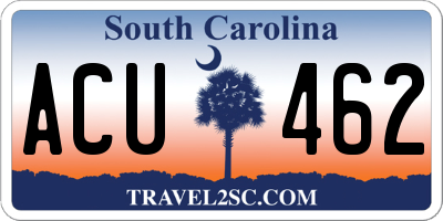 SC license plate ACU462