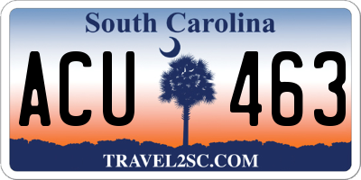 SC license plate ACU463