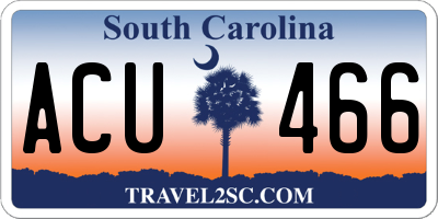 SC license plate ACU466