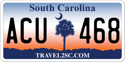 SC license plate ACU468