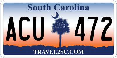 SC license plate ACU472