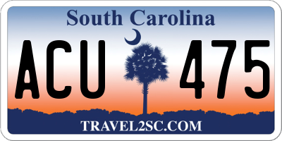 SC license plate ACU475