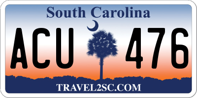 SC license plate ACU476