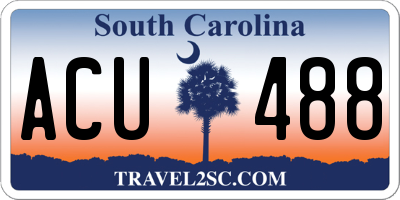 SC license plate ACU488