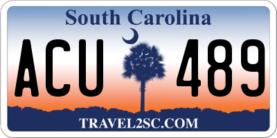SC license plate ACU489