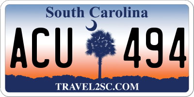 SC license plate ACU494