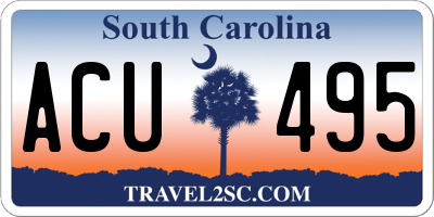 SC license plate ACU495