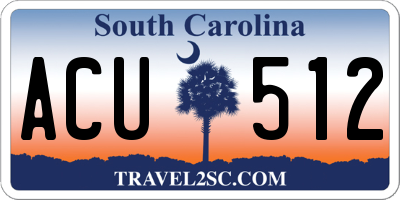 SC license plate ACU512
