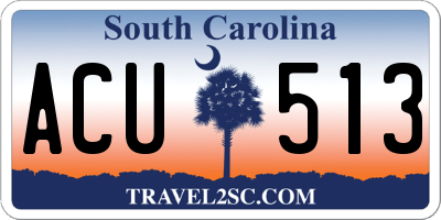 SC license plate ACU513